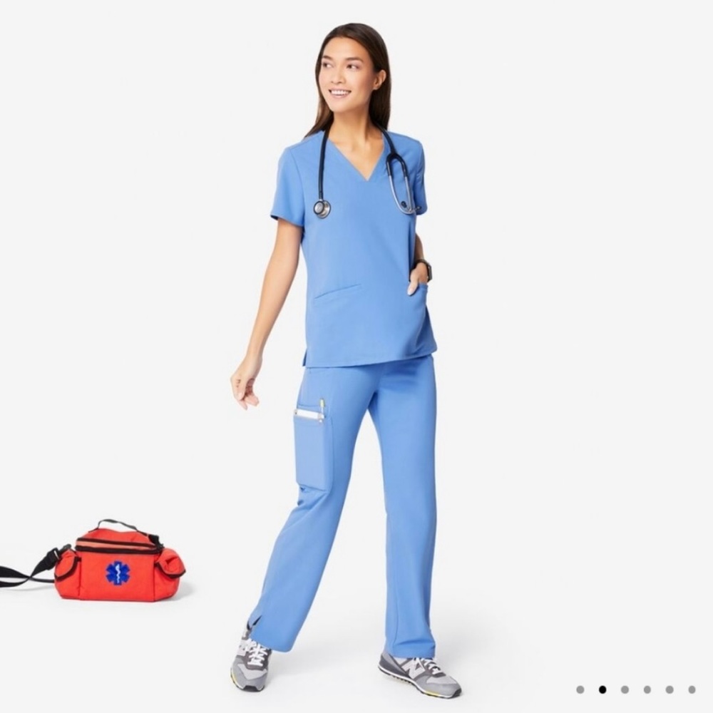 Figs Ciel Blue Scrub Set